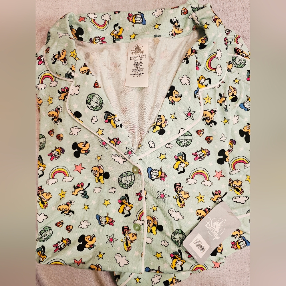 Disney Women's Pajama Set - Light Green with Mickey Mouse Print NWT